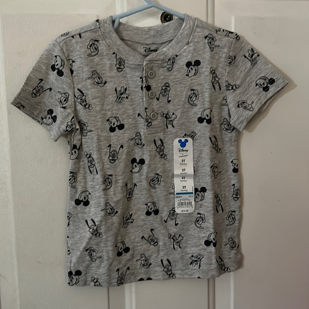 JUMPING BEANS MICKEY AND FRIENDS HENLEY: GRAY/BLUE: NWT: SZ 2T